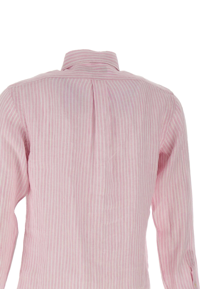 Polo Ralph Lauren Classics Linen Shirt In White/pink