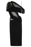 Christopher Esber Black Magnetica Asymmetric Midi Dress In Black