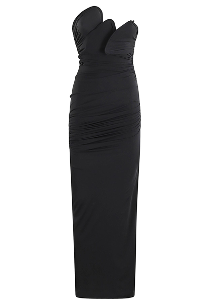 Christopher Esber Encompassed Looped Bodice Midi Dress In Black