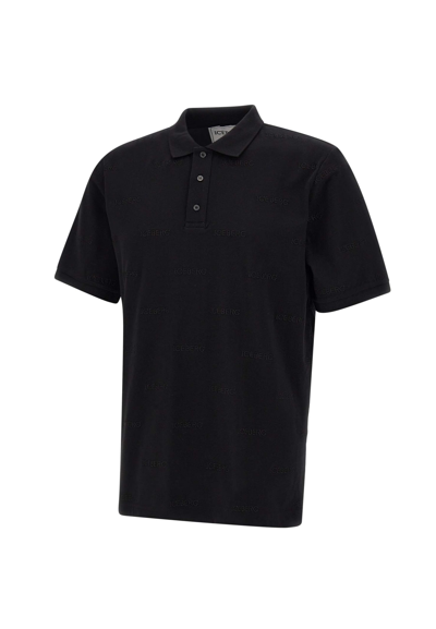 Iceberg Pique Cotton Polo Shirt In Black