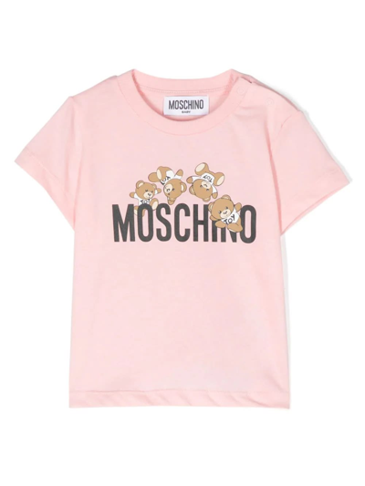 Moschino Babies' T-shirt Con Logo In Pink
