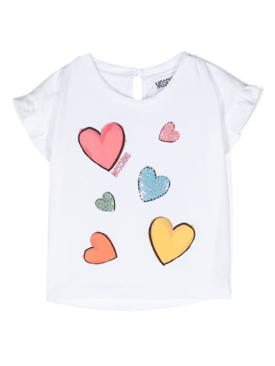 Moschino Babies' T-shirt Con Logo In White