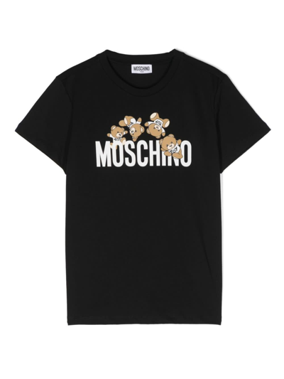 Moschino Kids' T-shirt Con Logo In Black