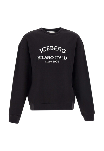 Iceberg Cotton Sweatshirt In Black