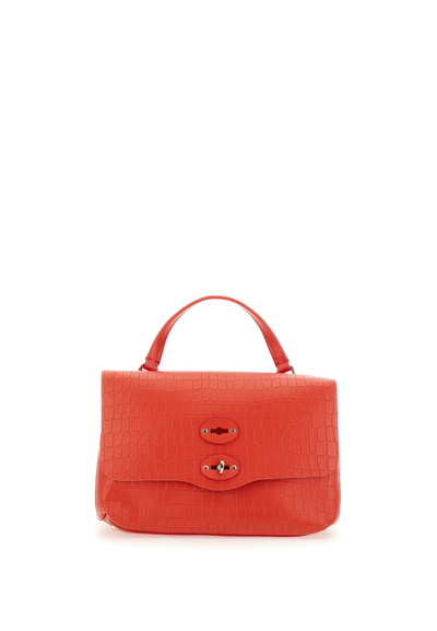 Zanellato Postina Cayman Small Leather Handbag In Red