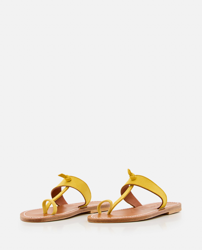 Kjacques Ganges Leather Sandals In Yellow