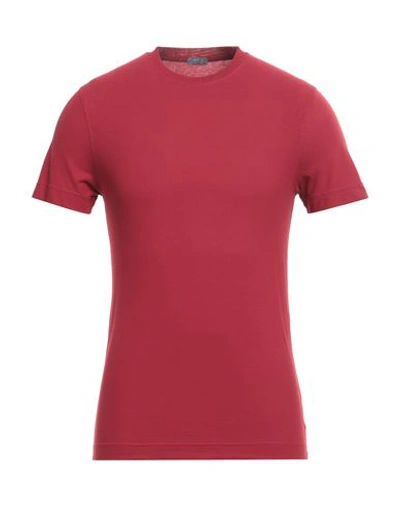 Zanone Man T-shirt Brick Size 36 Cotton In Red