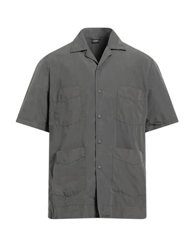 Aspesi Man Shirt Lead Size M Polyester, Polyamide In Grey