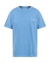 Gant Man T-shirt Pastel Blue Size Xxl Cotton