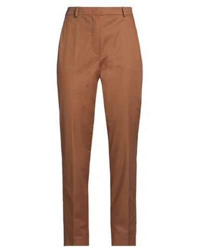 Slowear Woman Pants Brown Size 6 Cotton, Elastane