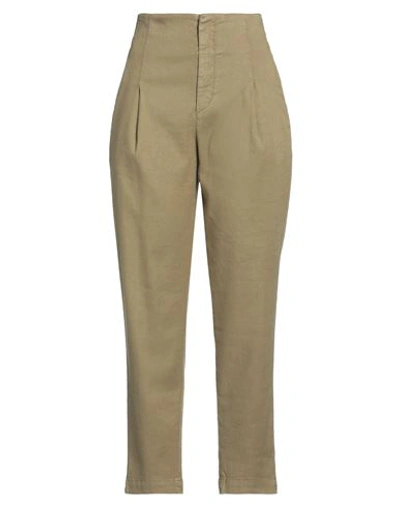 Dondup Woman Pants Khaki Size 29 Linen, Lyocell, Elastane In Beige