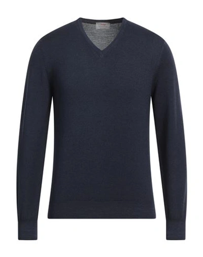 Gran Sasso Man Sweater Blue Size 38 Virgin Wool In Navy Blue