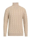 Cashmere Company Man Turtleneck Beige Size 44 Wool, Cashmere