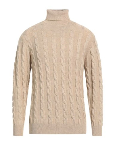 Cashmere Company Man Turtleneck Beige Size 48 Wool, Cashmere