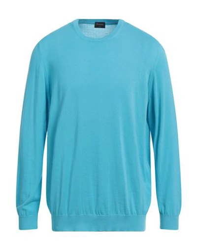 Drumohr Man Sweater Light Blue Size 46 Cotton