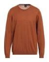 Hugo Boss Boss Man Sweater Rust Size Xxl Virgin Wool In Red