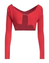 Jacquemus Red Cropped Cardigans In Red