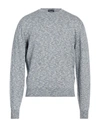 Drumohr Man Sweater Blue Size 38 Linen, Polyamide In Blue