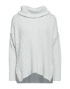 European Culture Woman Turtleneck Sky Blue Size M Wool, Viscose, Polyamide, Cashmere In Blue