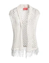 OUVERT DIMANCHE OUVERT DIMANCHE WOMAN CARDIGAN IVORY SIZE ONESIZE COTTON, POLYESTER
