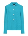 NINO COLOMBO NINO COLOMBO WOMAN CARDIGAN AZURE SIZE 12 VISCOSE, POLYESTER