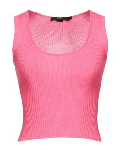 Seventy Sergio Tegon Woman Top Fuchsia Size S Wool, Acrylic In Pink