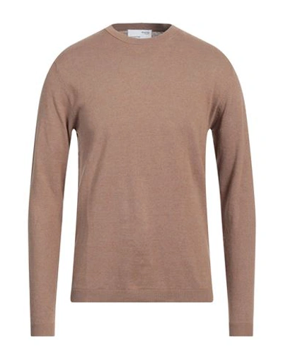 Selected Homme Man Sweater Camel Size M Linen, Cotton In Beige
