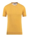 Alpha Studio Man Sweater Ocher Size 42 Cotton In Yellow