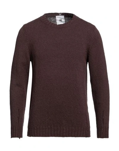 Pt Torino Man Sweater Dark Brown Size 42 Cotton, Polyamide