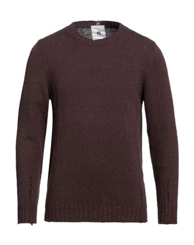 Pt Torino Man Sweater Dark Brown Size 38 Cotton, Polyamide