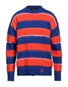 Dsquared2 Vintage Effect Striped Crew-neck Sweater In Blue