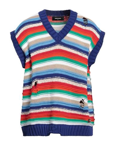 Dsquared2 Man Sweater Blue Size S Cotton, Linen