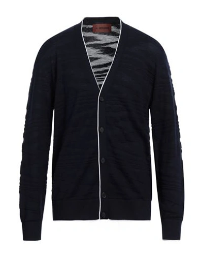Missoni Man Cardigan Midnight Blue Size 40 Wool, Viscose