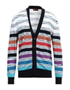 Missoni Man Cardigan Midnight Blue Size 42 Cotton In Blue
