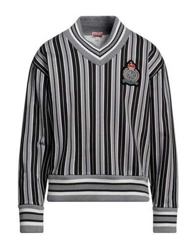 Kenzo Man Sweatshirt Grey Size M Acrylic, Cotton