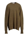 GOLDEN GOOSE GOLDEN GOOSE MAN SWEATER MILITARY GREEN SIZE M COTTON, MERINO WOOL, NYLON, ELASTANE