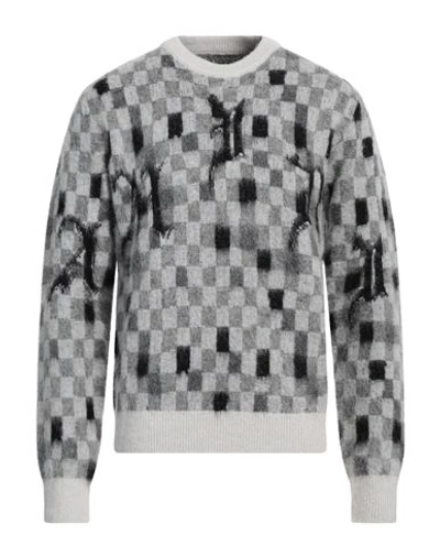 Amiri Man Sweater Grey Size M Mohair Wool, Baby Alpaca Wool, Polyamide