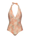 Fisico Woman One-piece Swimsuit Orange Size L Polyamide, Polyester, Elastane