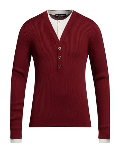 Dolce & Gabbana Man Sweater Brick Size 48 Silk, Cotton In Red
