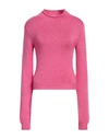 Marni Woman Turtleneck Fuchsia Size 6 Virgin Wool In Pink