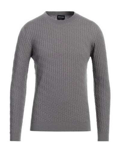 Giorgio Armani Man Sweater Grey Size 46 Virgin Wool, Polyester