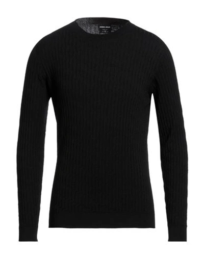Giorgio Armani Man Sweater Black Size 46 Virgin Wool, Polyester