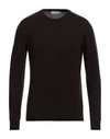 Alpha Studio Man Sweater Dark Brown Size 40 Wool, Cashmere In Brown
