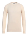 Alpha Studio Man Sweater Cream Size 46 Merino Wool In Beige
