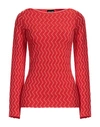 Giorgio Armani Woman Sweater Red Size 14 Viscose, Polyester In Red