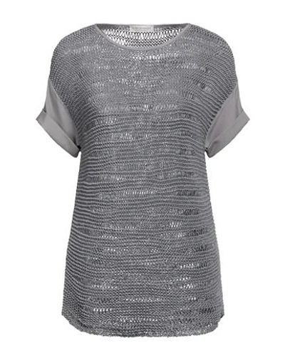 Le Tricot Perugia Blouses In Iron Grey Lurex