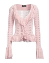 Blumarine Woman Cardigan Light Pink Size 6 Viscose, Cotton