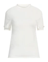 Twinset Woman Turtleneck White Size M Viscose, Polyester In White