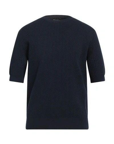 Emporio Armani Man Sweater Midnight Blue Size L Cotton, Modal