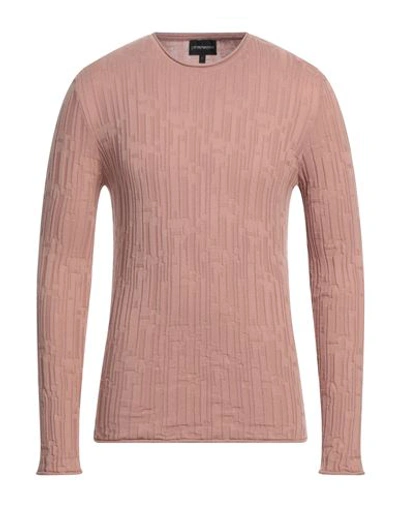 Emporio Armani Man Sweater Blush Size L Cotton In Pink